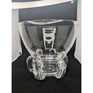 Steuben Art Glass 9 1/2" Centerpiece Bowl #8004  Designed by Lloyd Atkins 1950